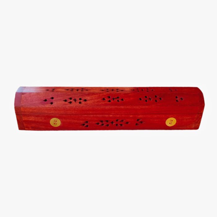 Mango Wood Ashcatcher Incense Burner Box Ying Yang