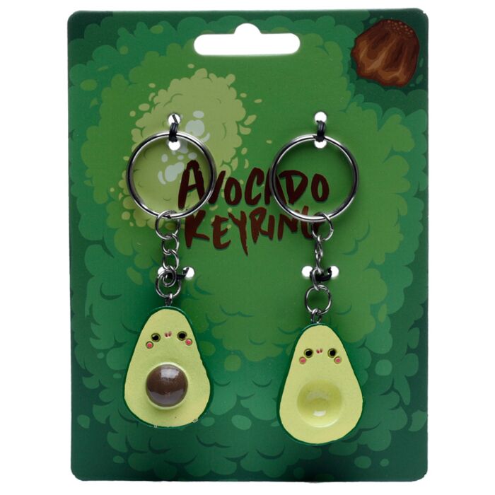 Kawaii Avocado Set of 2 Keyrings