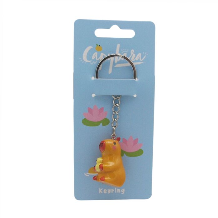 Capybara with Duck Keyring