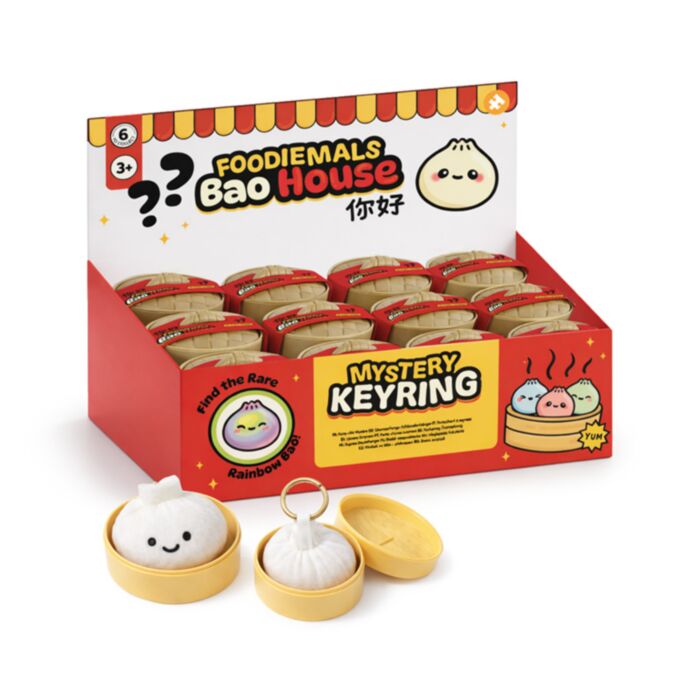 Mystery Foodiemals Bao House Bao Bun Keyring Blind Box (Rare Rainbow to Collect)