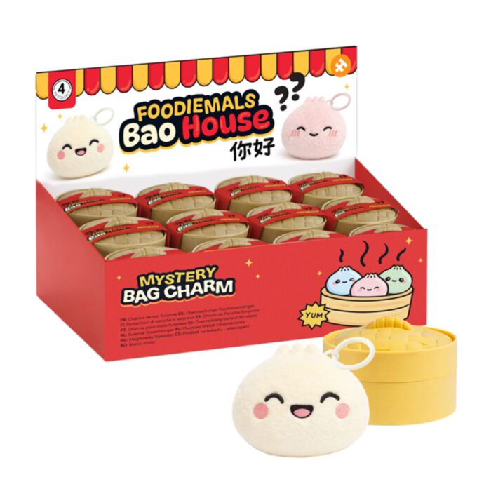 Mystery Foodiemals Bao House Bao Bun Plush Keyring Charm Blind Box