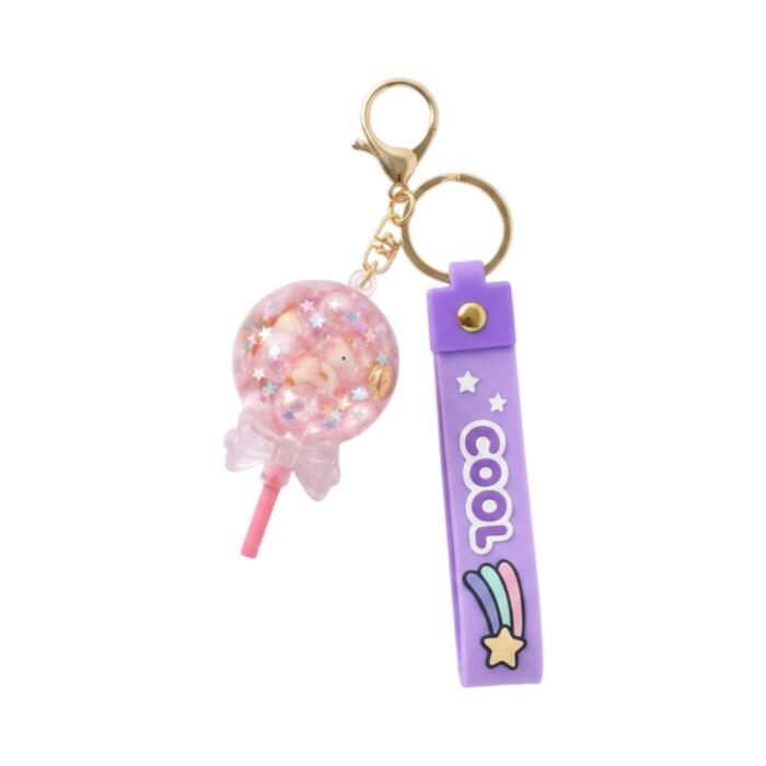QuirKeys Unicorn Lollipop Liquid Keyring PVC Bag Charm