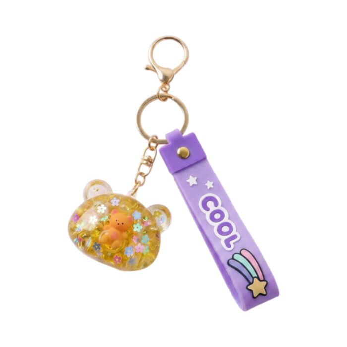 QuirKeys Bear Liquid Keyring PVC Bag Charm