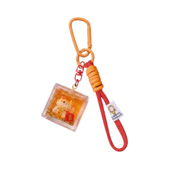 QuirKeys Maneki Neko Lucky Cat Liquid Keyring Bag Charm
