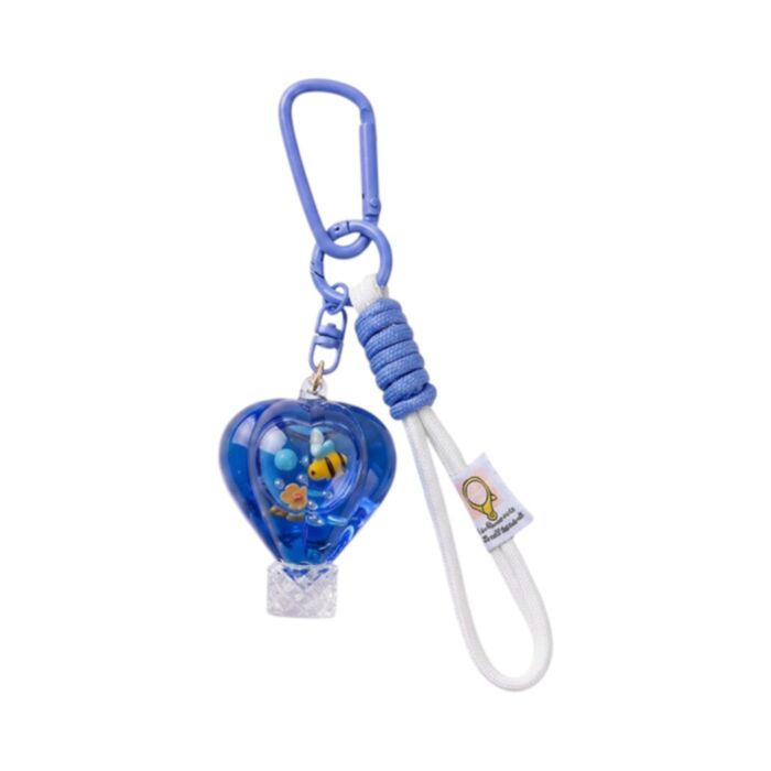 QuirKeys Bee Hot Air Balloon Liquid Keyring Bag Charm