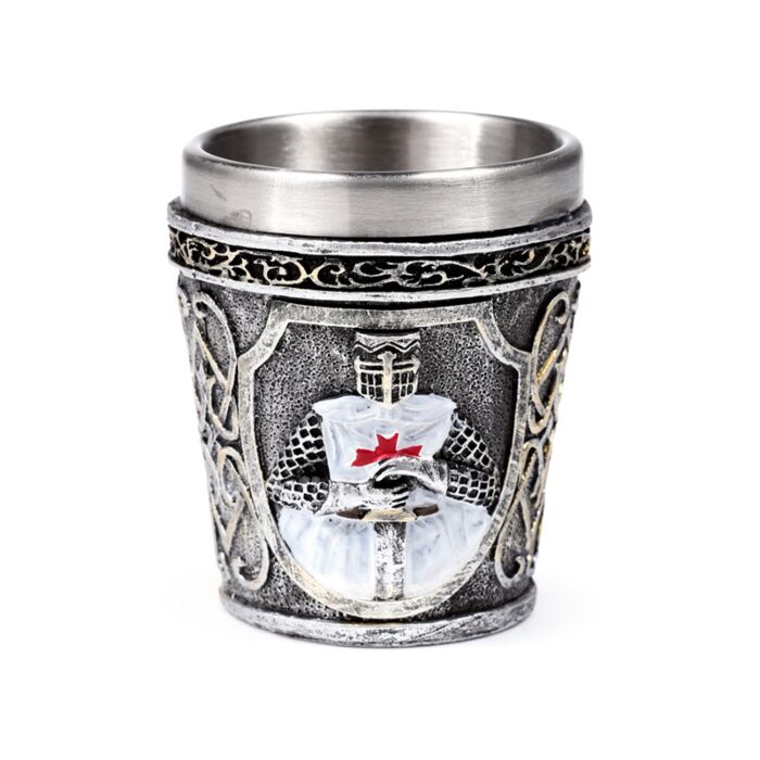 Decorative Medieval White Knight Shot Glass