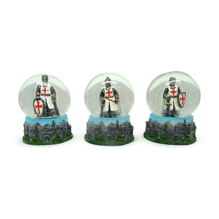 Crusader Knight & Castle Snow Globe 