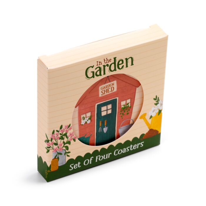 In the Garden Set of 4 Cork Coasters