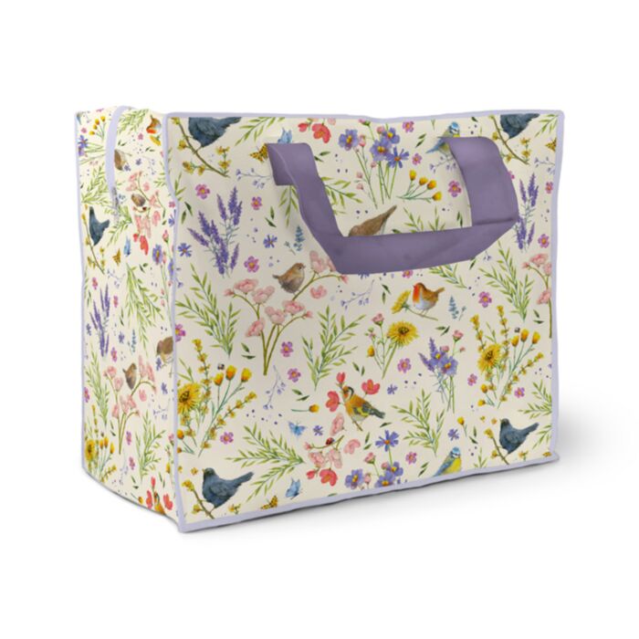 Jan Pashley Wings & Wildflowers Zip Up Laundry Storage Bag