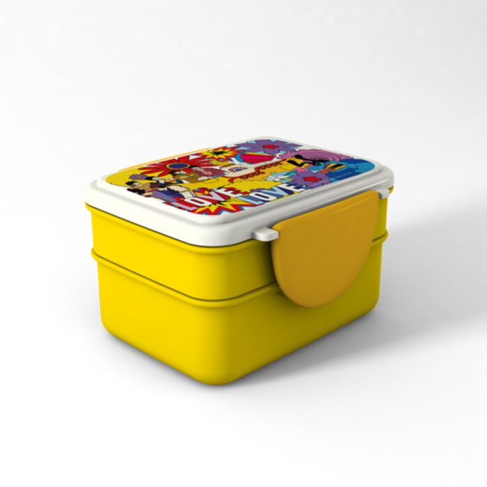 The Beatles Yellow Submarine Clip Lock Stacked Bento Lunch Box with Cutlery