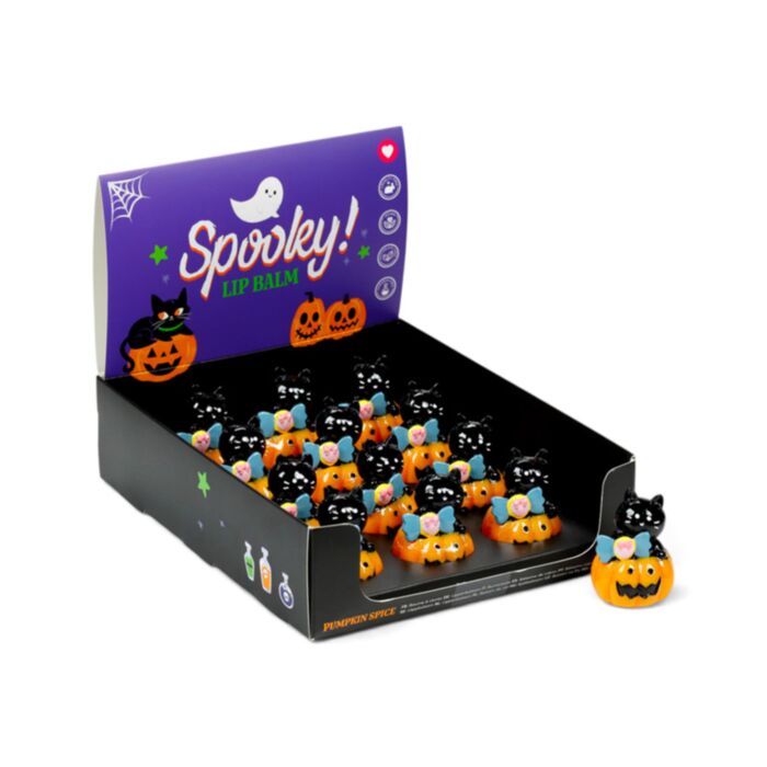 Spooky Lip Balm in a Pumpkin Cat Shaped Holder
