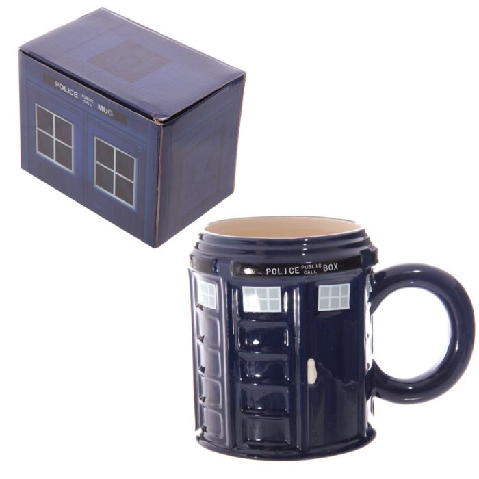 Round Police Box Ceramic Shaped Mug
