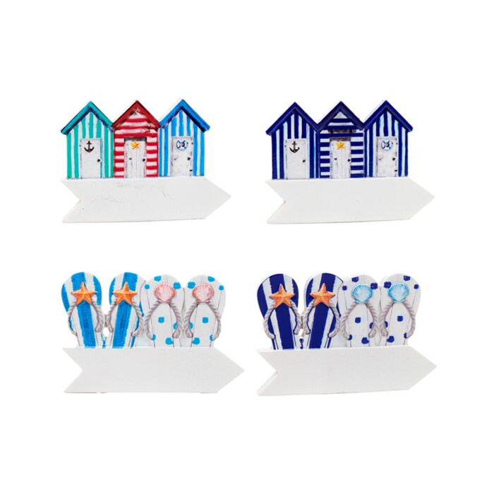3D Printed Souvenir Seaside Magnet Colourful Beach Huts