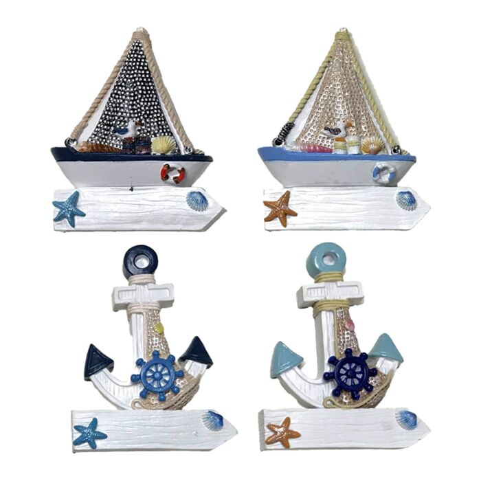 Souvenir Seaside Magnet Boats & Anchors with Nets