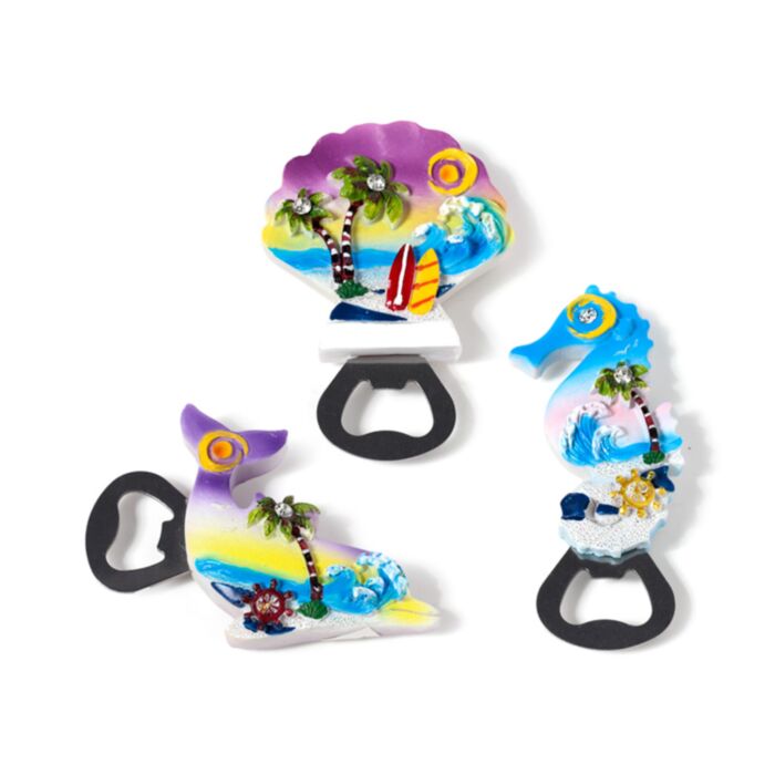 Souvenir Seaside Magnet Bottle Opener Sealife Scenes