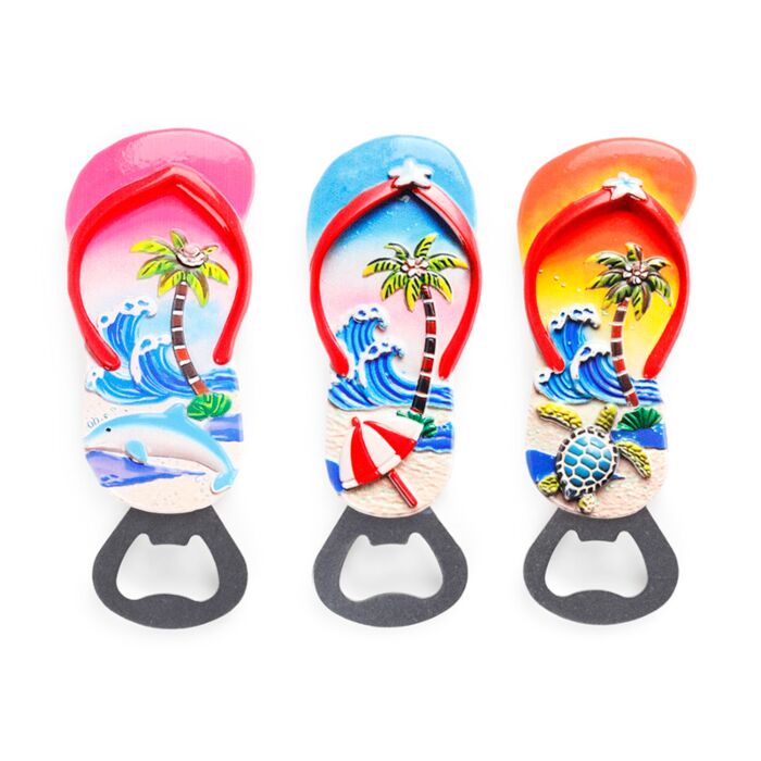 Souvenir Seaside Magnet Bottle Opener Flip Flop Shaped