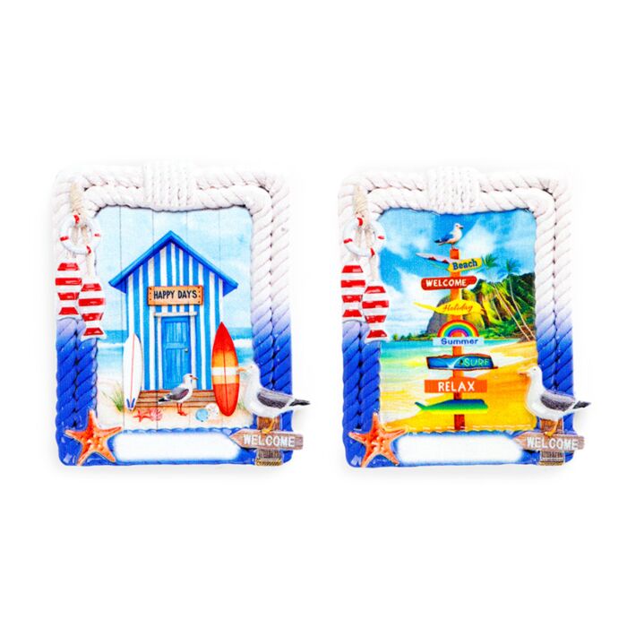 Souvenir Seaside Magnet Rope Frame Shaped Beach Signs & Beach Hut
