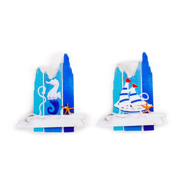 Souvenir Seaside Magnet Beach Boards Shaped Seahorse & Boat