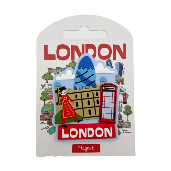 Beefeater & Red Telephone Box London Souvenir PVC Magnet