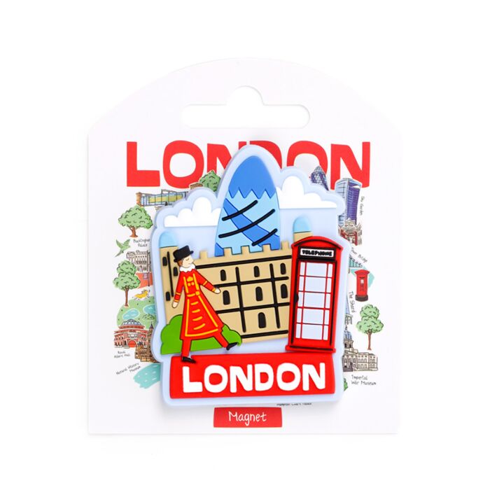 Beefeater & Red Telephone Box London Souvenir PVC Magnet