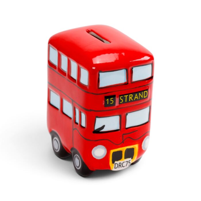 London Icons Red Routemaster Bus Ceramic Money Box