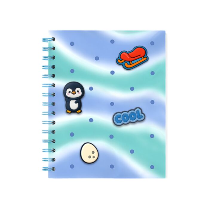 Adoramals Nico the Penguin Silicone A5 Notebook with Charms