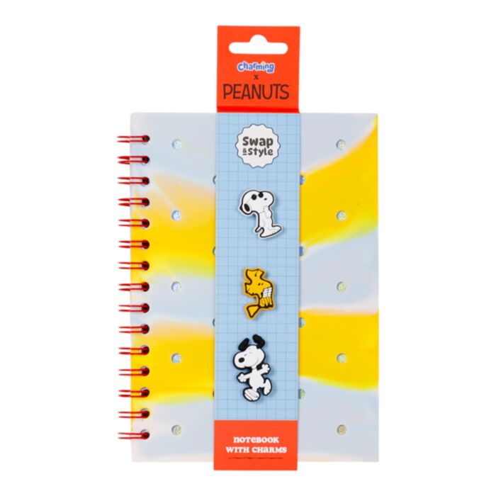 Peanuts Snoopy & Woodstock Silicone A5 Notebook with Charms