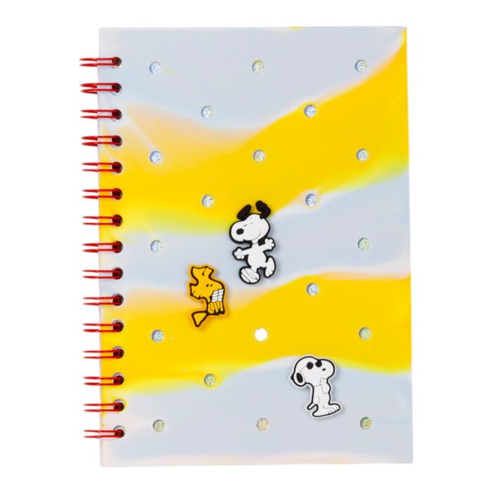 Peanuts Snoopy & Woodstock Silicone A5 Notebook with Charms