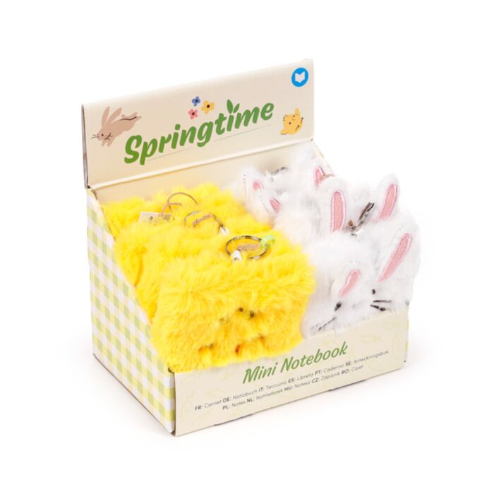 Springtime Chick & Bunny Rabbit Plush A7 Mini Notepad