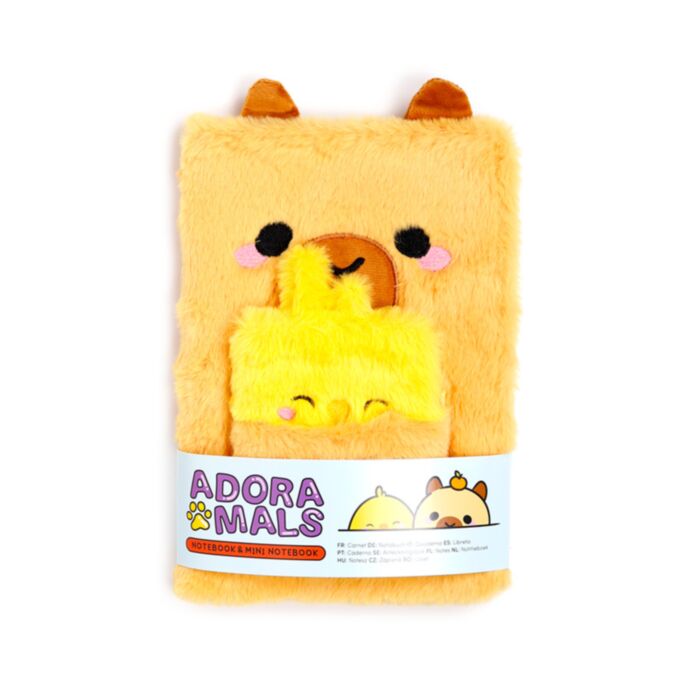 Capybara Plush Notebook with Pouch & Mini Notebook