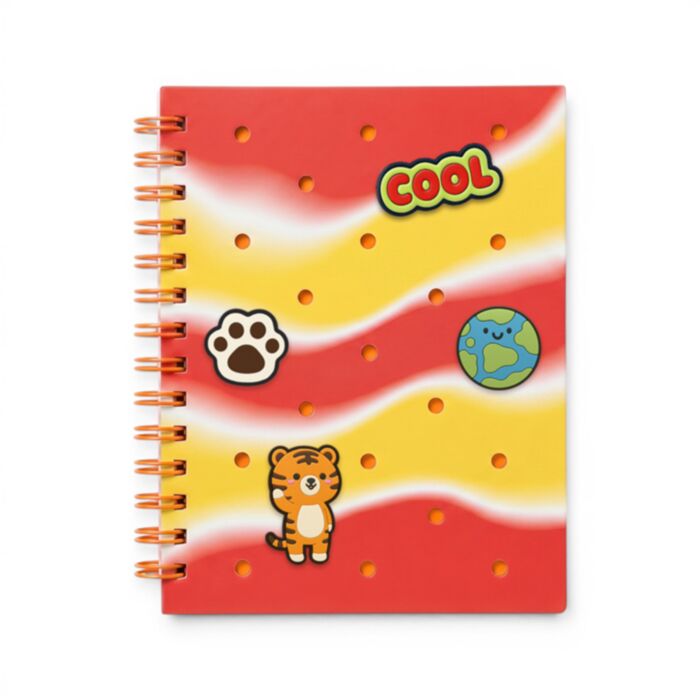 Adoramals Alfie the Tiger Silicone A5 Notebook with Charms