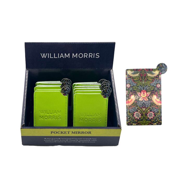 William Morris Strawberry Thief Pocket Mirror in Sleeve