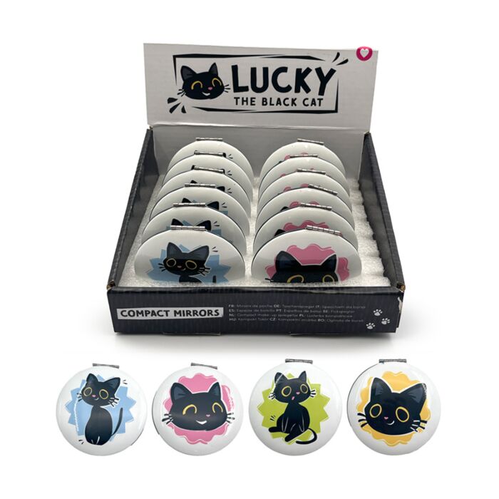 Lucky the Black Cat Compact Mirror