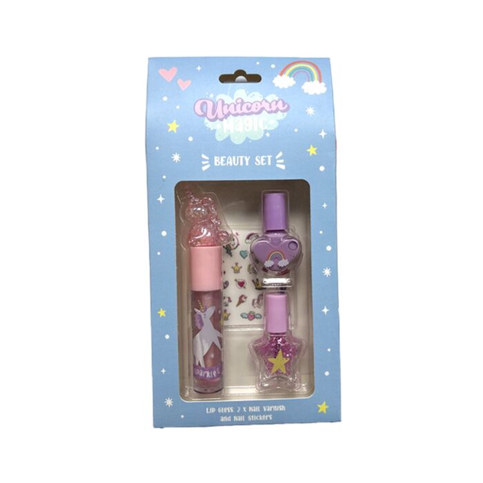 Unicorn Magic Kids Lip Gloss & Nail Cosmetic Beauty Set