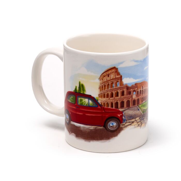 Fiat 500 Rome Porcelain Mug