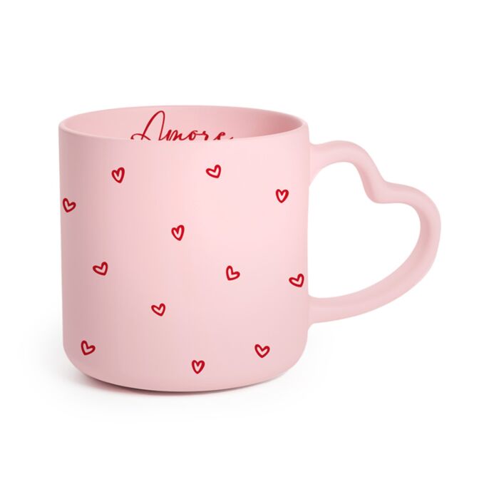 Amore Heart Porcelain Shaped Handle Mug