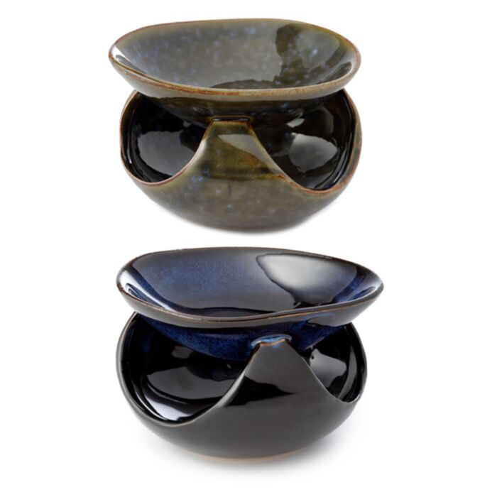 Abstract Dark Mottled Ceramic Oil Burner