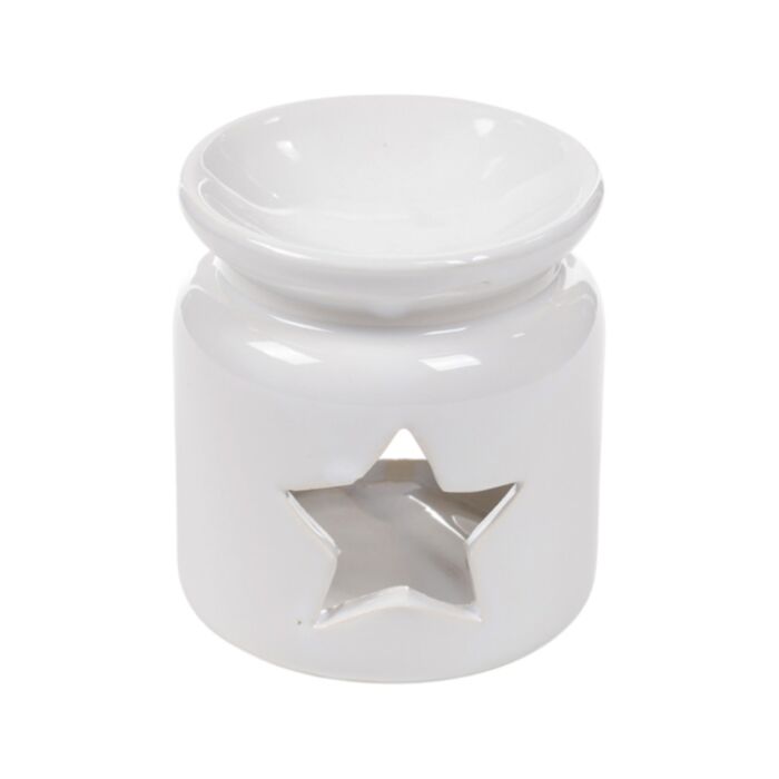 Eden Ceramic Star Cutout White Oil Burner