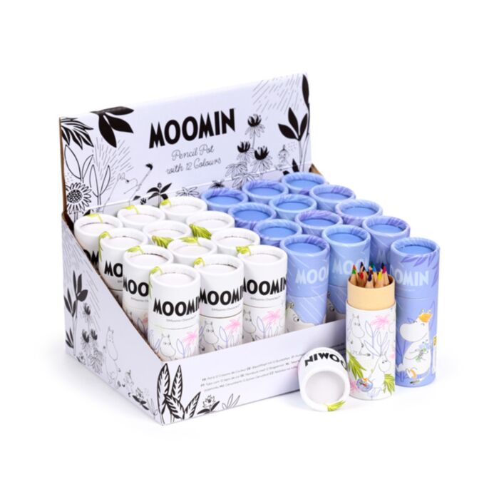 Moomin Tammi Pencil Pot with 12 Colouring Pencils