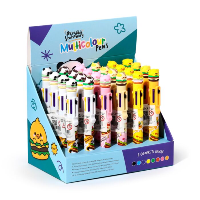 Cute Hamburger Multi Colour Pen with Topper (8 Colours)