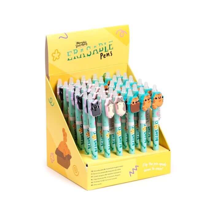 Inkredible Erasable Pen with PVC Beans & Co Cats Topper