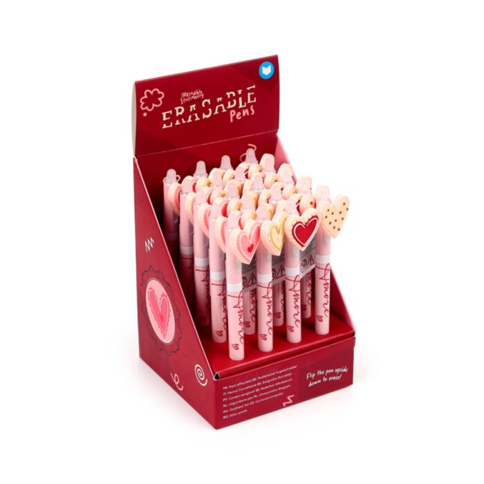 Amore Heart Erasable Pen with PVC Topper
