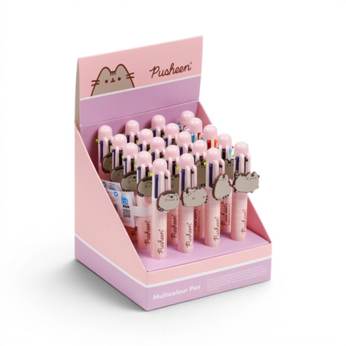Pusheen the Cat Multi Colour Pen with Charm (6 Colours)
