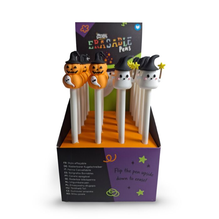 Erasable Pen with Spooky Ghost & Pumpkin Topper