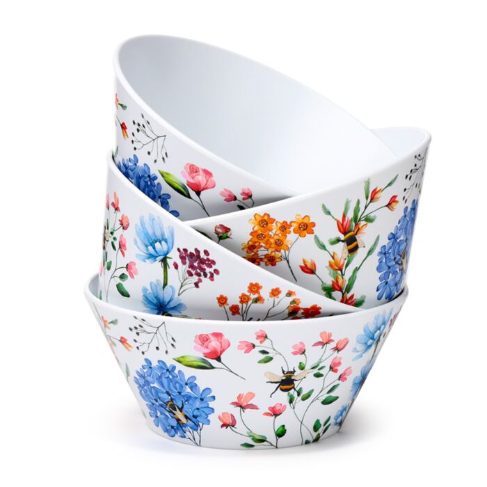 Nectar Meadows Set of 4 RPET Picnic Bowls