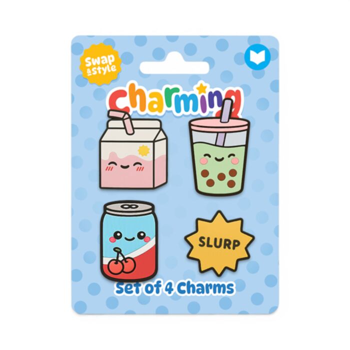 Foodiemals Bubble Tea, Milkshake & Soda Drinks Set of 4 Charms
