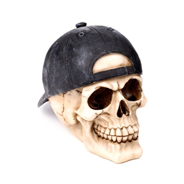 Skull with Backwards Baseball Cap