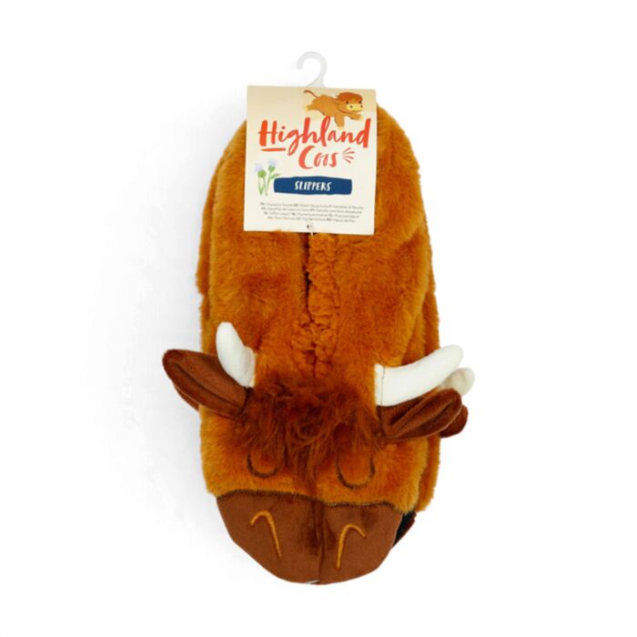 Highland Coo Cow Anti-Slip Plush Slip On Slippers EU36-38/UK3-5