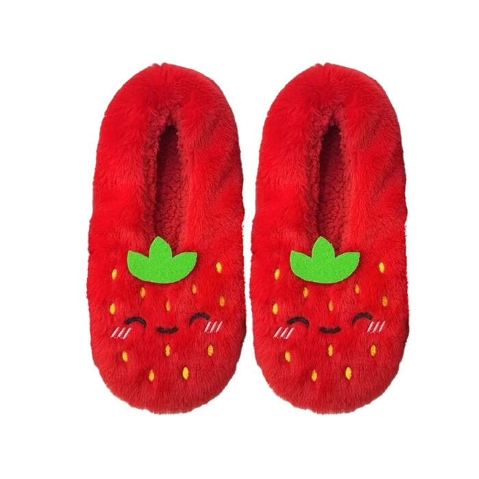 Foodiemals Strawberry Anti-Slip Plush Slip On Slippers EU36-38/UK3-5