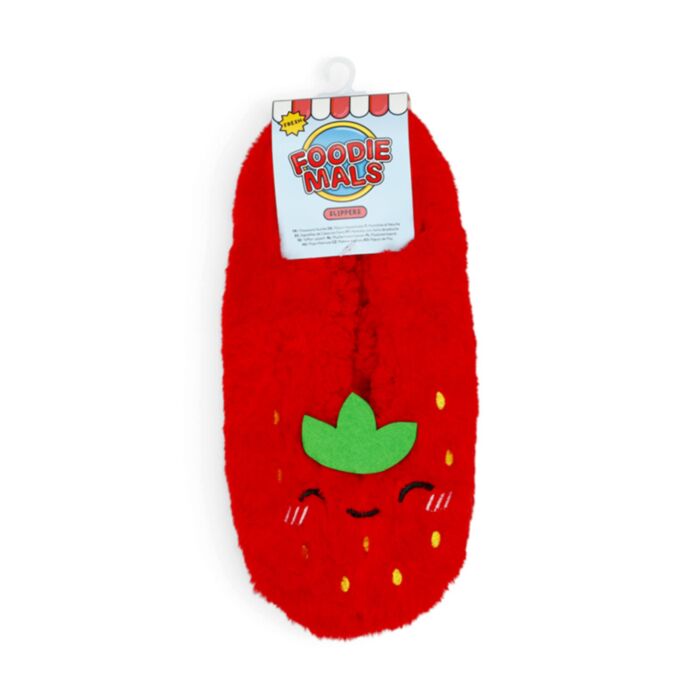 Foodiemals Strawberry Anti-Slip Plush Slip On Slippers EU36-38/UK3-5